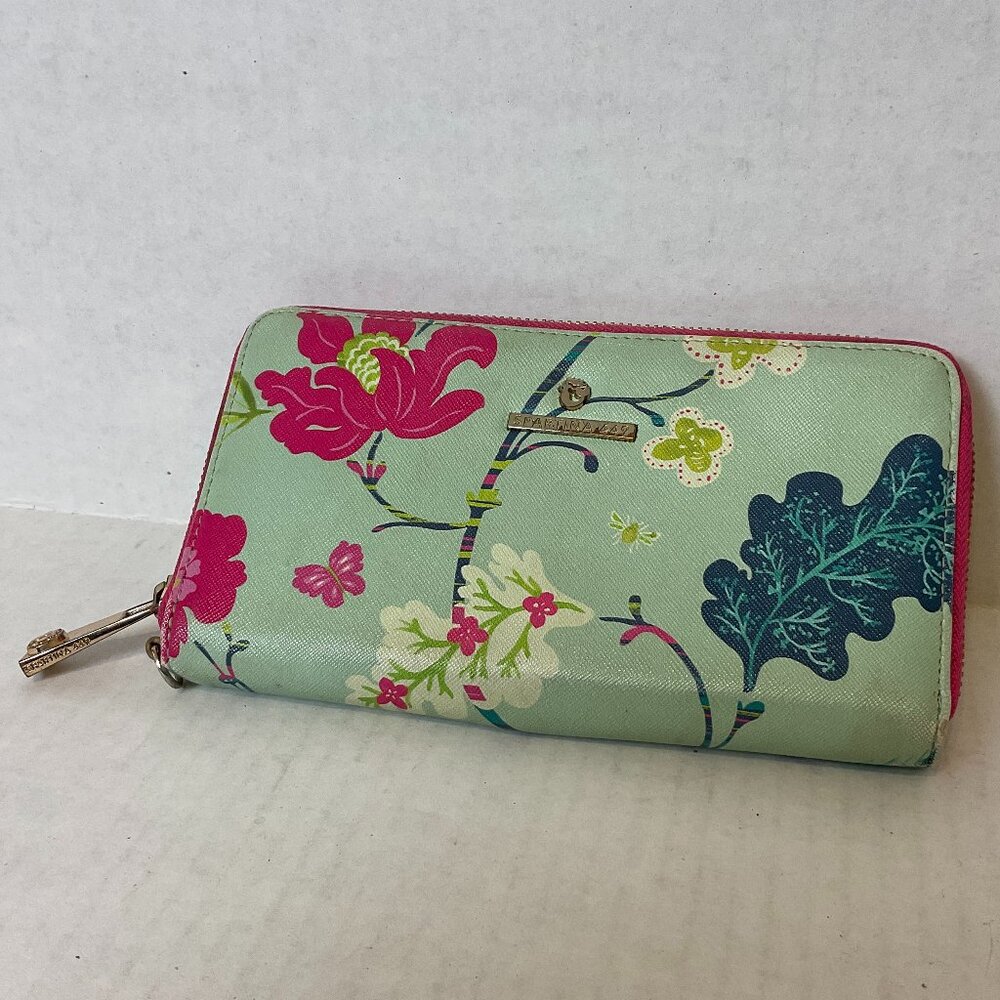 Spartina 449 Zip Around Wallet Mint Green Pink White Blue Floral